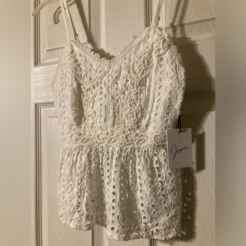 Japna White Eyelet Lace Blouse